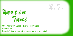 martin tani business card